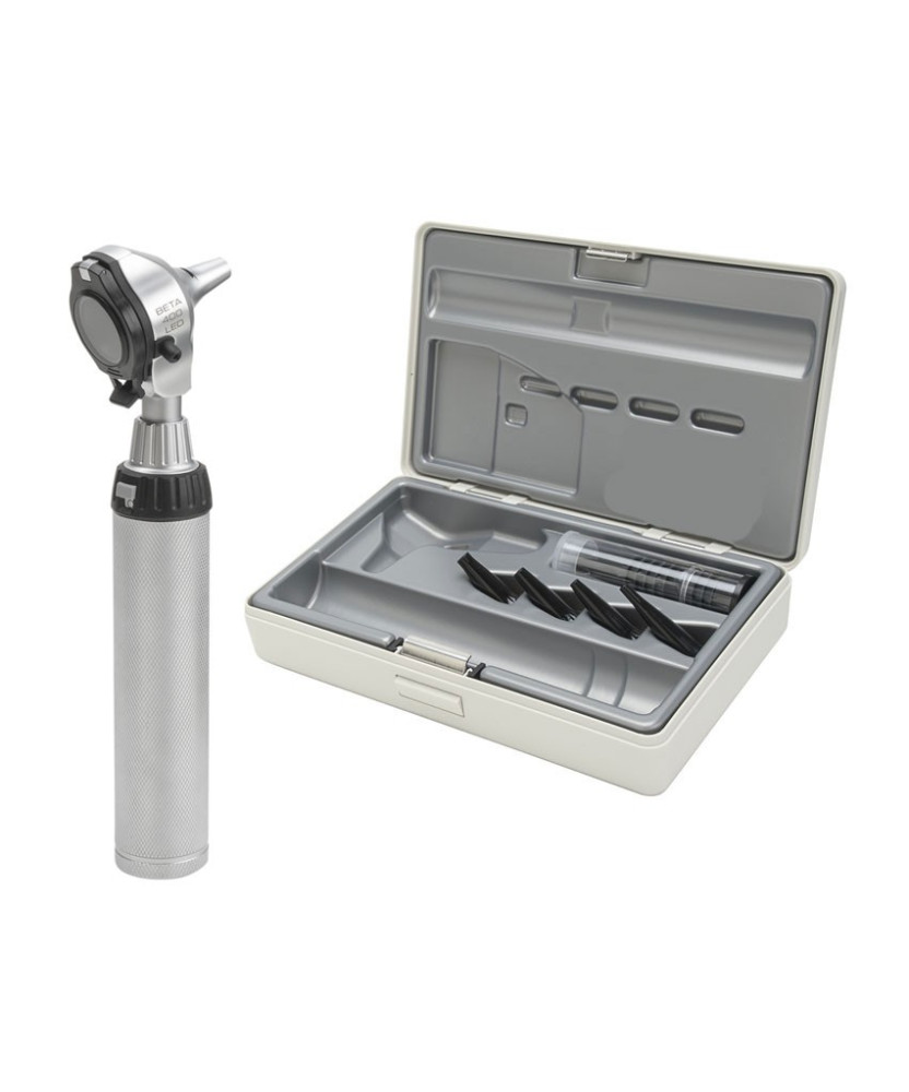 Otoscope HEINE BETA 400 LED avec poignée à piles en étui Otoscope HEINE BETA 400 LED avec poignée à piles en étui