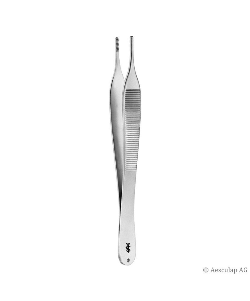 Pincette anatomique Aesculap Hudson, droite, fine, 12,5 cm