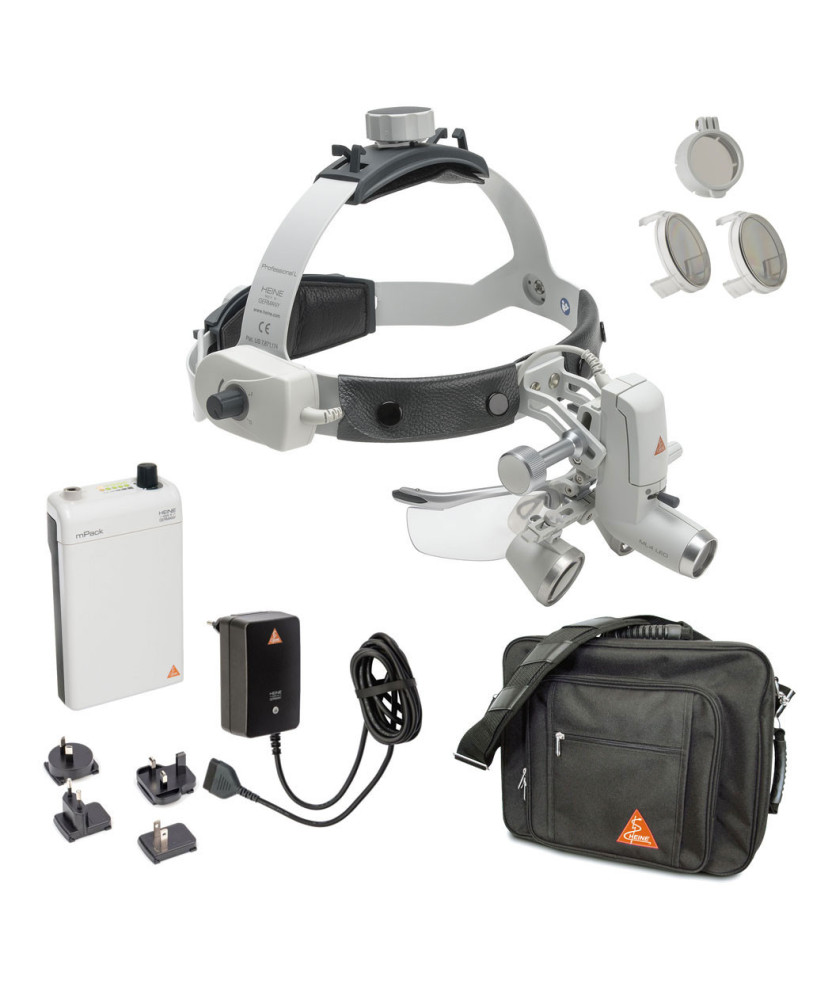 HEINE ML4 LED Lampe Frontale Kit 11 avec loupes HR 2.5x/520mm