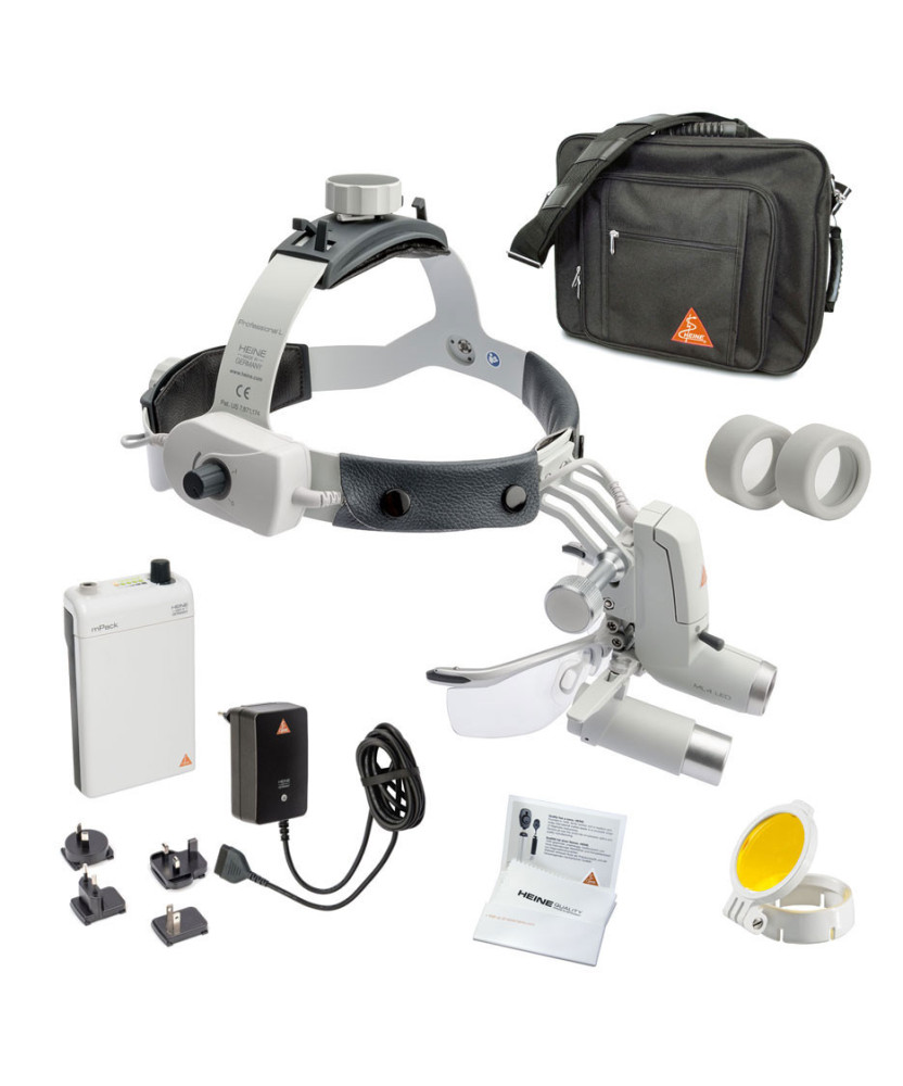 HEINE ML4 LED Lampe Frontale Kit 5 avec loupes HRP 6x