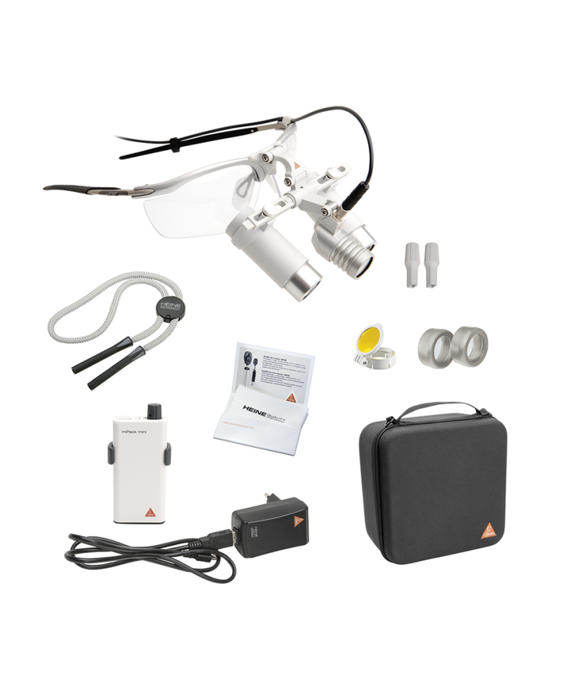 HEINE LoupeLight2 Set avec loupes binoculaires HRP 4x