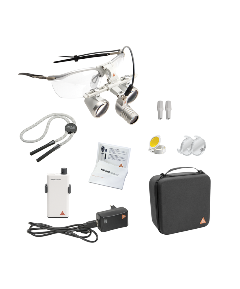 HEINE LoupeLight2 sets avec loupes binoculaires HR 2,5x/340mm